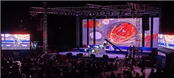 การแสดงของมหาวิทยาลัยเกาหลี หน้าจอ LED พื้นหลังเวทีกลางแจ้ง P4.81. ใช้หน้าจอห...